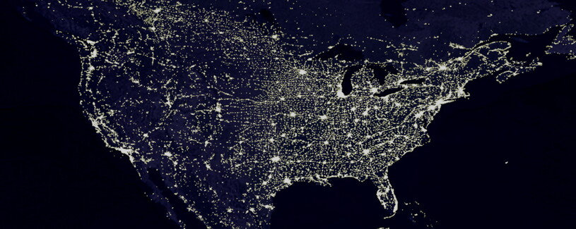 US at night aerial