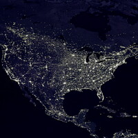 US at night aerial