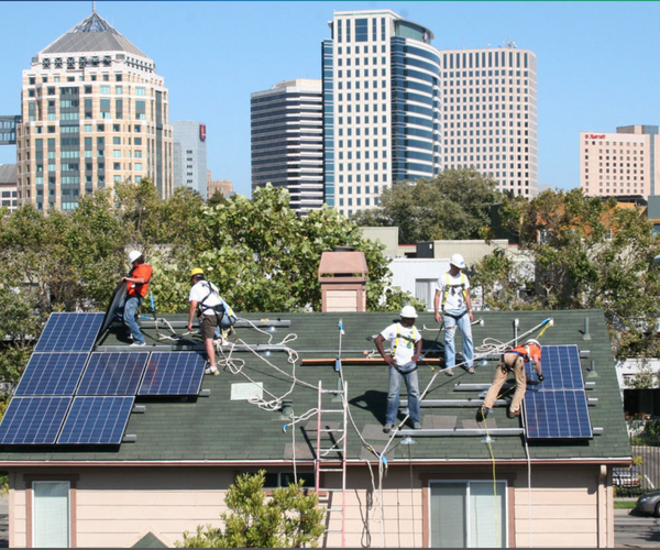 Solar install in urban community