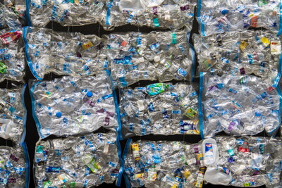 Plastic waste wall
