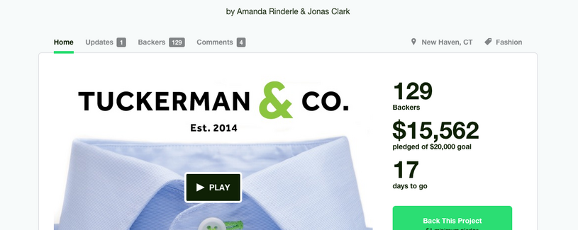 Kickstarted! Tuckerman &amp; Co launches at Yale