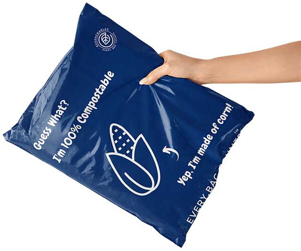 Photo of a compostable shipping bag